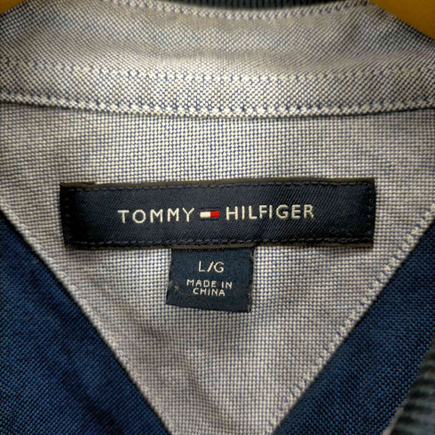 トミーヒルフィガー TOMMY HILFIGER 00S 襟リブ切替 ナンバリングロゴ L/Sシャツ メンズ import:L