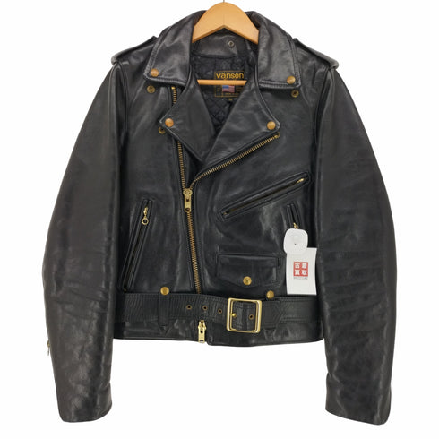 バンソン VANSON USA製 C2 裏地キルティング レザー 本革 ダブル ライダース ジャケット メンズ 34