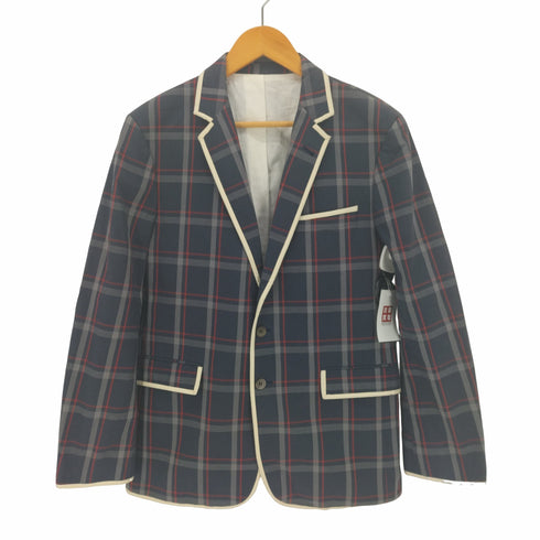メゾンキツネ MAISON KITSUNE メゾンキツネ チェック柄ブレザー パイピングジャケット メンズ JPN:48