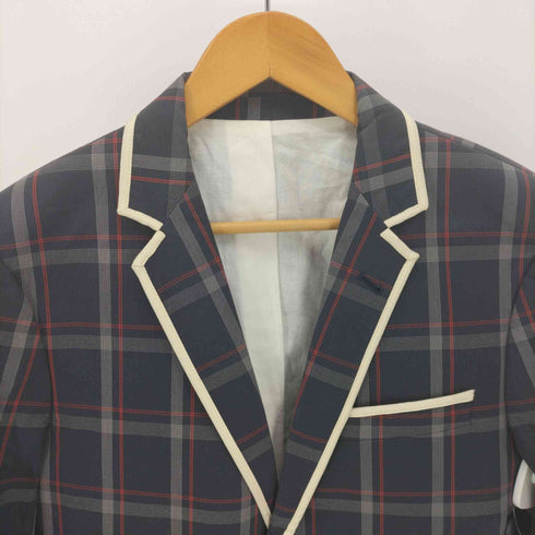 メゾンキツネ MAISON KITSUNE メゾンキツネ チェック柄ブレザー パイピングジャケット メンズ JPN:48