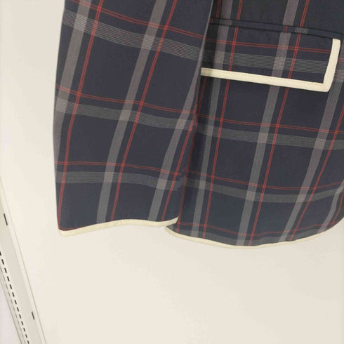 メゾンキツネ MAISON KITSUNE メゾンキツネ チェック柄ブレザー パイピングジャケット メンズ JPN:48