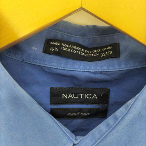 ノーティカ NAUTICA SUPER 100's コットン ブロード L/S ボタンダウン ポケット シャツ メンズ 16 1/2 32/33