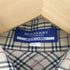バーバリーロンドンブルーレーベル BURBERRY LONDON BLUE LABEL ロゴ刺繍 ノバチェック ワイドカラーシャツ レディース 36