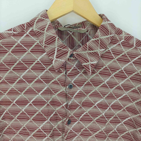 ? AXIST washable silk 総柄 S/S シルク シャツ メンズ