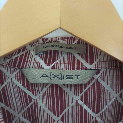 ? AXIST washable silk 総柄 S/S シルク シャツ メンズ
