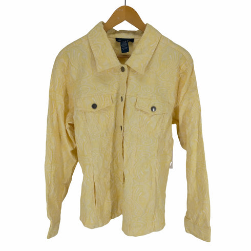 デニムアンドコー Denim&Co 総柄立体デザインシャツジャケット メンズ JPN:L