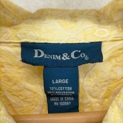 デニムアンドコー Denim&Co 総柄立体デザインシャツジャケット メンズ JPN:L