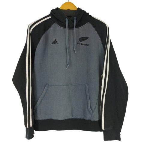 アディダス adidas ALL BLACKS フロントロゴ刺繍 プルオーバーパーカー メンズ import:M