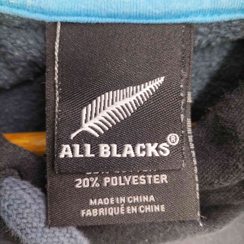 アディダス adidas ALL BLACKS フロントロゴ刺繍 プルオーバーパーカー メンズ import:M