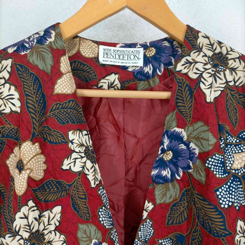 ペンドルトン PENDLETON USA製 花柄ノーカラージャケット レディース