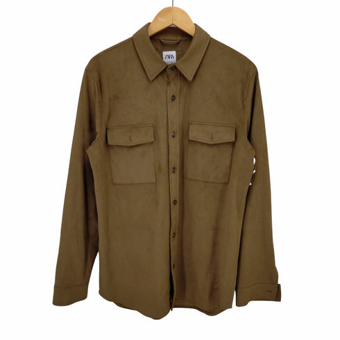 ザラ ZARA FAUX SUEDE OVERSHIRT メンズ JPN:M