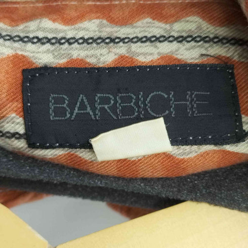 バルビッシュ BARBICHE ストライプ総柄 L/S レーヨンシャツ メンズ 37.5