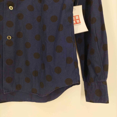 ブラックコムデギャルソン BLACK COMME des GARCONS AD2011 染色加工 丸襟 ドット柄 コットンシャツ レディース JPN:S
