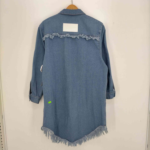 アディダスオリジナルス adidas Originals KSENIASCHNAIDER DENIM SHRT DRESS フリンジシャツワンピース レディース JPN:L