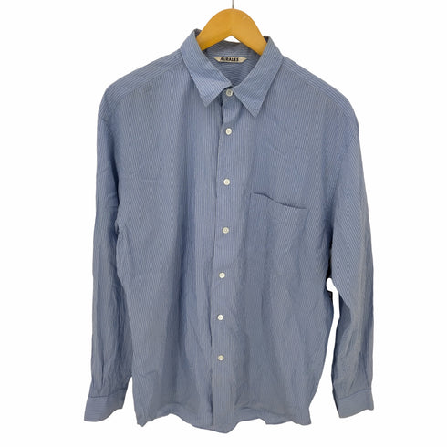 オーラリー AURALEE 19SS FINX SILK STRIPE SHIRTS メンズ JPN:5