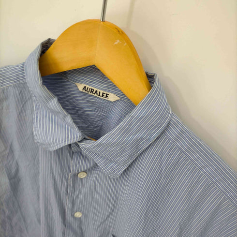 オーラリー AURALEE 19SS FINX SILK STRIPE SHIRTS メンズ JPN:5