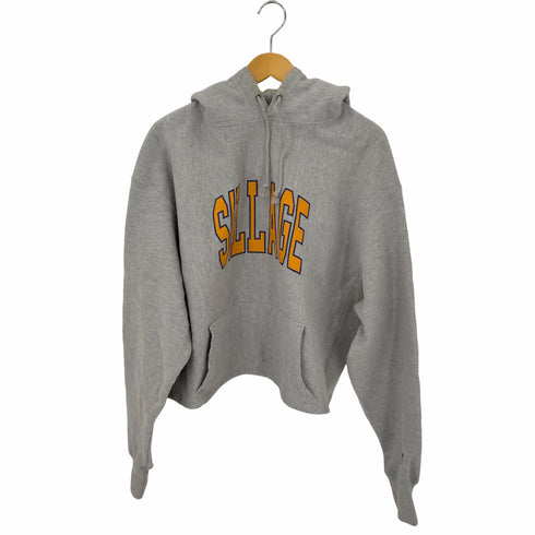 シラージ Sillage 復刻単色タグ SILLAGE リメイクプルオーバーパーカー REVERSE WEAVE 短丈 メンズ import:XL
