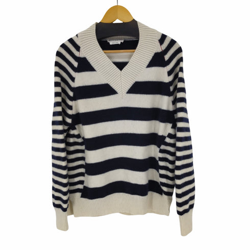 アレキサンダーマックイーン Alexander McQueen ボーダー切替Vネックニット メンズ import:M