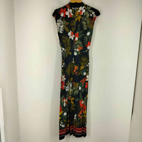 ザラ ZARA 花柄 ノースリーブ レーヨンジャンプスーツ レディース XS