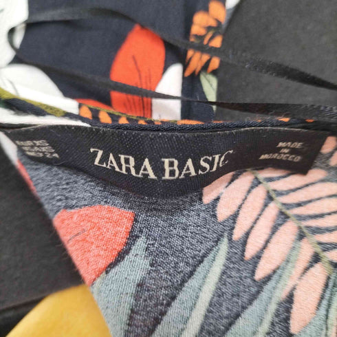 ザラ ZARA 花柄 ノースリーブ レーヨンジャンプスーツ レディース XS