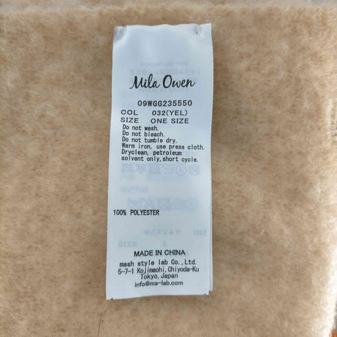 ミラオーウェン Mila Owen 23AW 大判ツイストフリンジストール レディース ONE SIZE