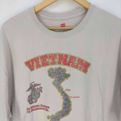 ヘインズ Hanes ハイチ製 VIETNAM ベトナム フロントプリント クルーネックTシャツ メンズ 2XL