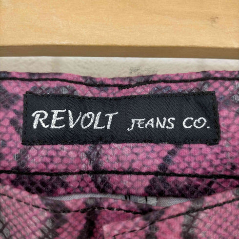 リボルト REVOLT 香港製 レオパード パイソン型押し コーティングフレアパンツ メンズ 9/10