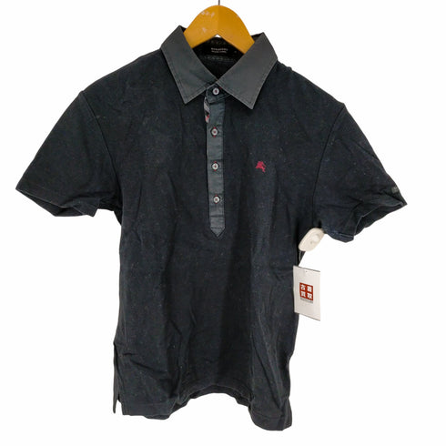 バーバリーブラックレーベル BURBERRY BLACK LABEL ロゴ刺繍S/S ポロシャツ メンズ JPN:2