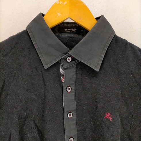 バーバリーブラックレーベル BURBERRY BLACK LABEL ロゴ刺繍S/S ポロシャツ メンズ JPN:2