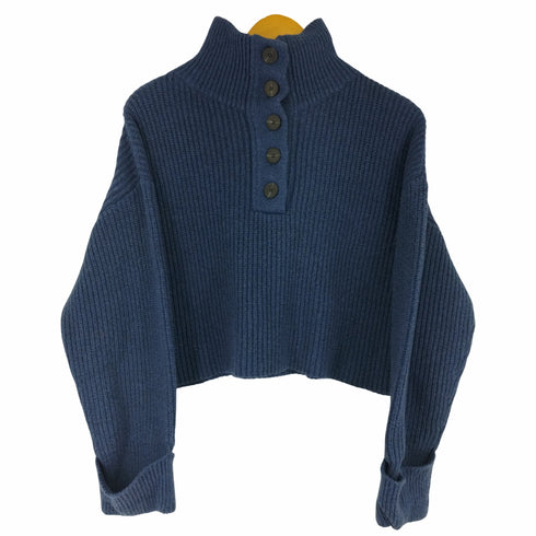 マウジー moussy BUTTON UP HI NECK セーター (NVY) レディース FREE