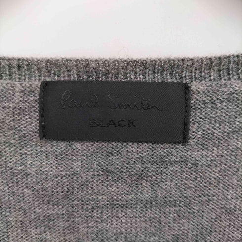 ポールスミスブラック Paul Smith BLACK ロゴ刺繍 Vネック サイドボタン ニット セーター レディース import:M