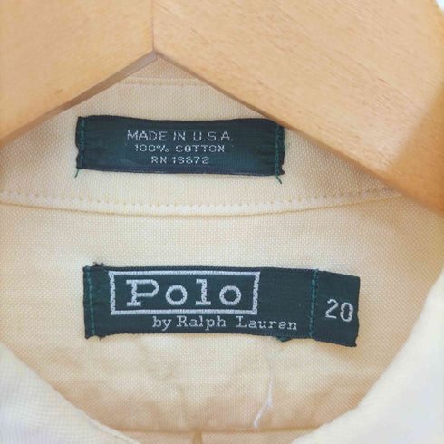 ポロバイラルフローレン Polo by RALPH LAUREN 80S 緑タグ USA製 ボタンダウン コットン L/S シャツ メンズ 20