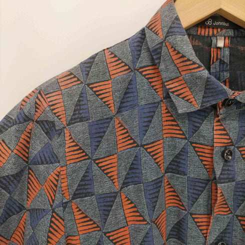 ジョンブル Johnbull 総柄 リネン S/S シャツ メンズ import:S