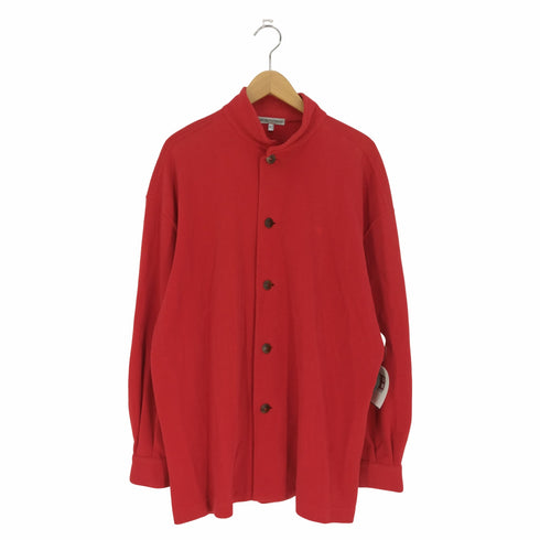 エンポリオアルマーニ EMPORIO ARMANI イタリア製 コットンナイロンピケ バンドカラーシャツ メンズ import:M