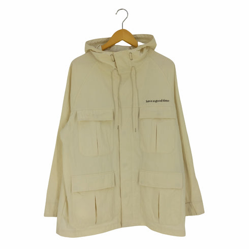 ハブアグッドタイム HAVE A GOOD TIME バックスカルプリント ロゴプリント コットンナイロンマウンテンパーカー メンズ import:XL