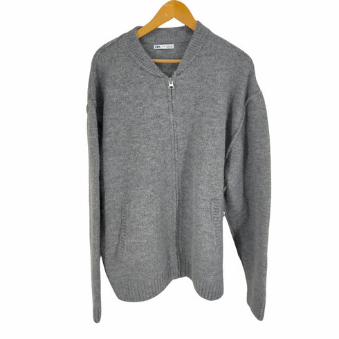 ザラ ZARA ジップアップ ウールニットブルゾン メンズ import:XL