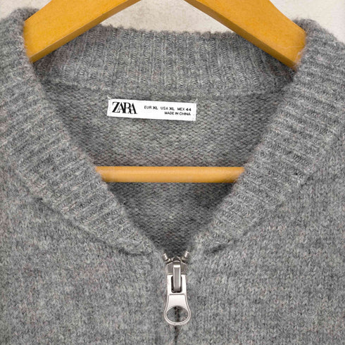 ザラ ZARA ジップアップ ウールニットブルゾン メンズ import:XL