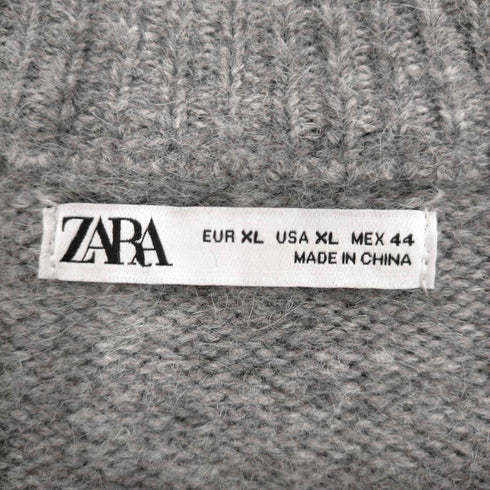ザラ ZARA ジップアップ ウールニットブルゾン メンズ import:XL
