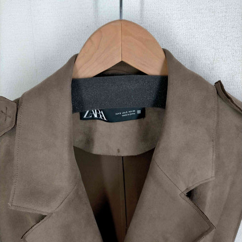 ザラ ZARA FAUX SUEDE WAISTCOAT スウェードロングベスト メンズ JPN:S