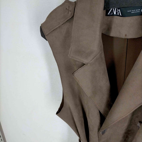 ザラ ZARA FAUX SUEDE WAISTCOAT スウェードロングベスト メンズ JPN:S