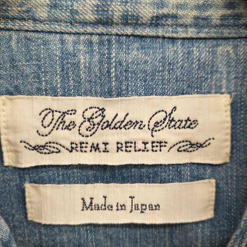レミレリーフ REMI RELIEF The Golden State 日本製 花スタッズ ウエスタン デニム シャツ メンズ JPN:M