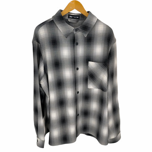 ザラ ZARA デジタルオンブレチェックシャツ メンズ import:XL