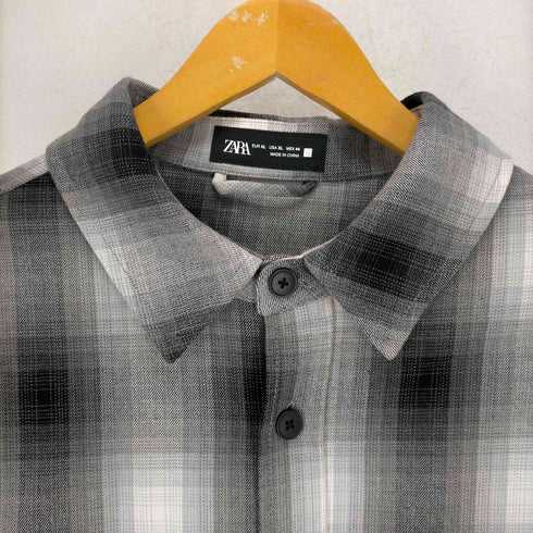 ザラ ZARA デジタルオンブレチェックシャツ メンズ import:XL