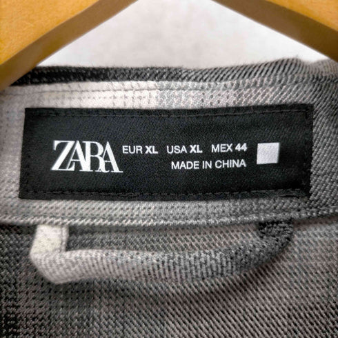 ザラ ZARA デジタルオンブレチェックシャツ メンズ import:XL
