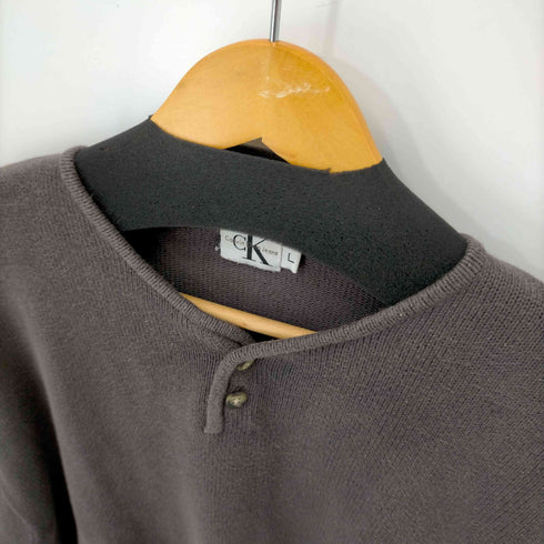 カルバンクラインジーンズ Calvin Klein Jeans ヘンリーネックコットンニット メンズ import:L