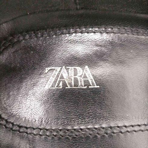 ザラ ZARA クロコ型押チェーンデザインローファー レディース JPN:37