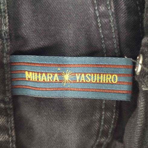 ミハラヤスヒロ MIHARA YASUHIRO ダメージ x ツギハギ パッチワーク ブラックテーパードデニム メンズ JPN:46