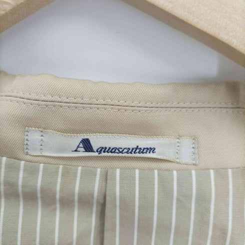 アクアスキュータム AQUASCUTUM 裏地袖口切り替え 2B ウール テーラード ジャケット タイト スカート セットアップ レディース