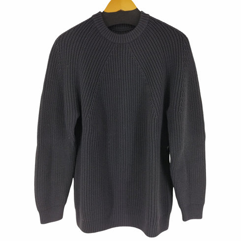 バトナー BATONER SIGNATURE CREW NECK ウール5ゲージシグニチャー畦編みクルーネックニット ( D.Gray ) メンズ JPN:3