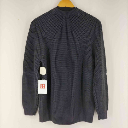 バトナー BATONER SIGNATURE CREW NECK ウール5ゲージシグニチャー畦編みクルーネックニット ( D.Gray ) メンズ JPN:3